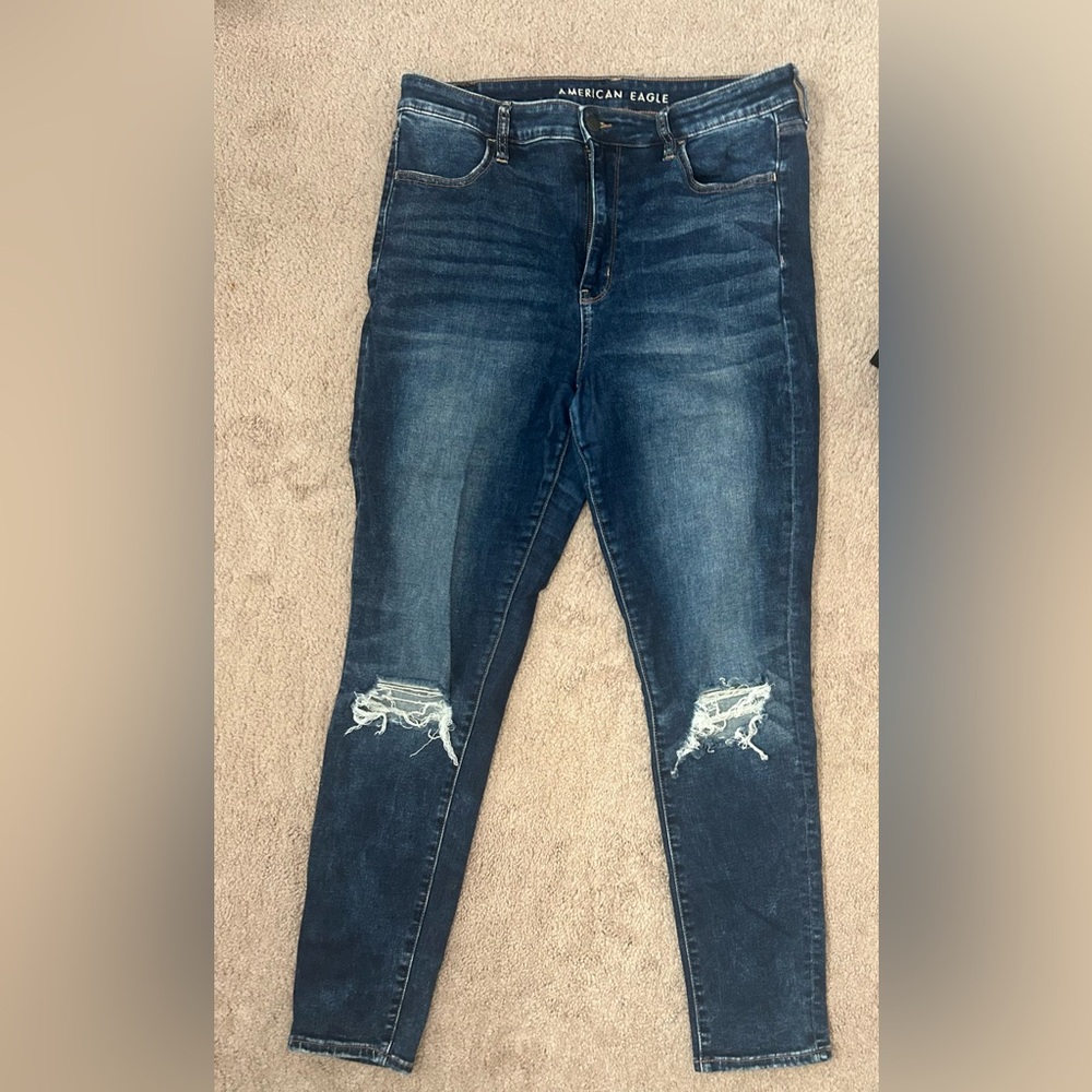 American Eagle Next Level Stretch Distressed Skinny Jean 14